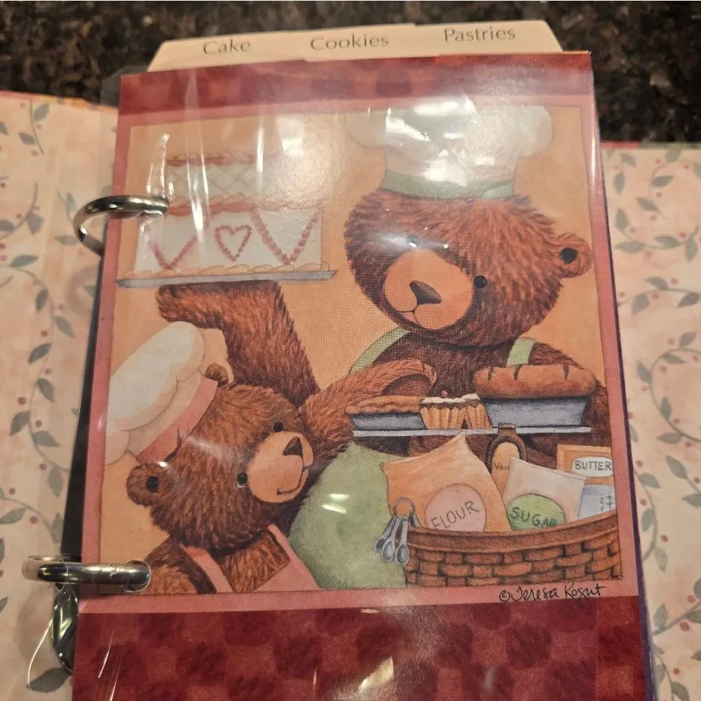 Colorful Recipe Box with Bear Design New